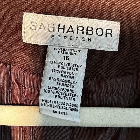 💐🌷Sag Harbor Brown Blazer Size 16 EUC - Picture 6 of 6